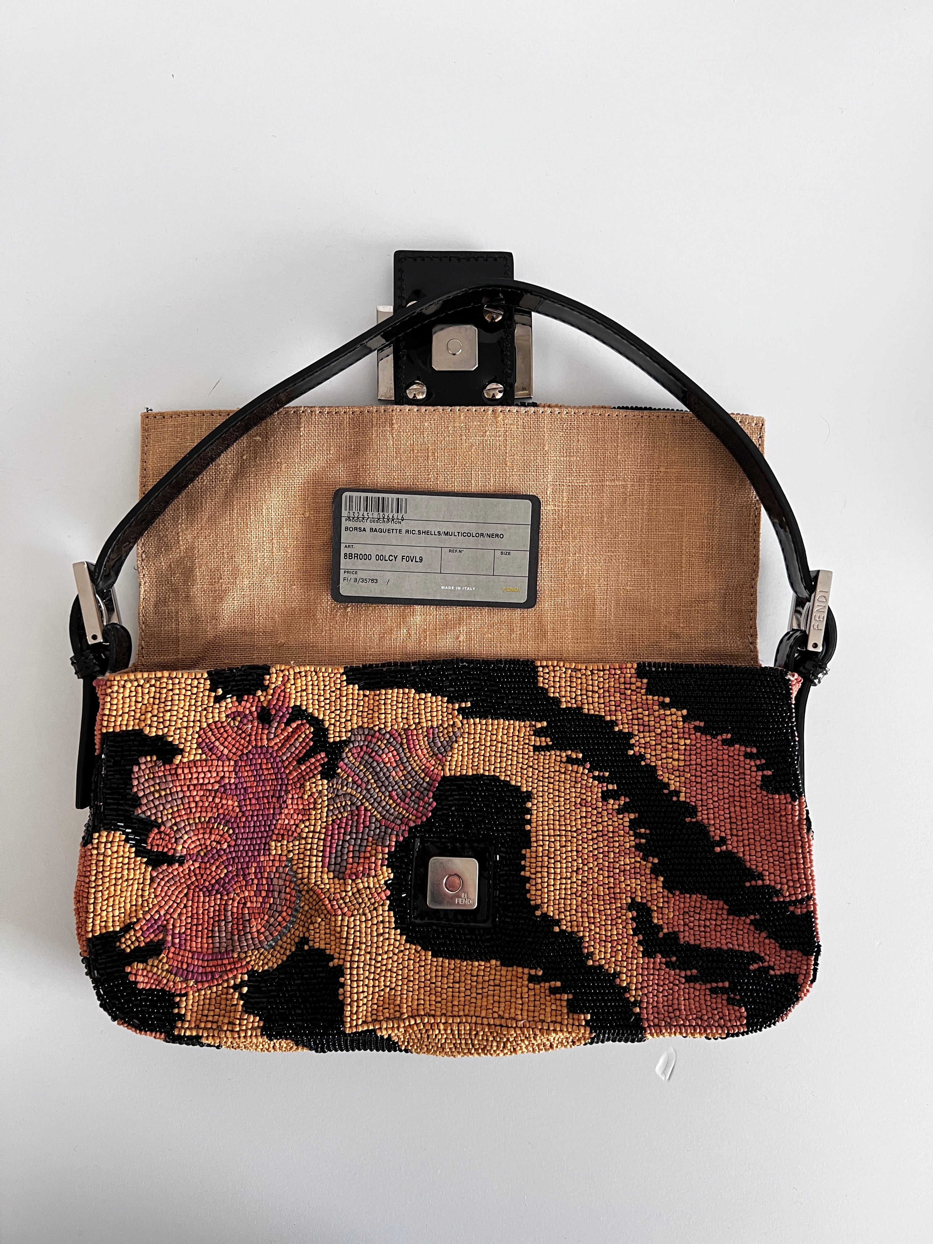 Fendi Conch Wooden Beads Baguette Handbag - Luxury Designer Shoulder Bag for Women, Perfect for Parties, Weddings & Evening Events