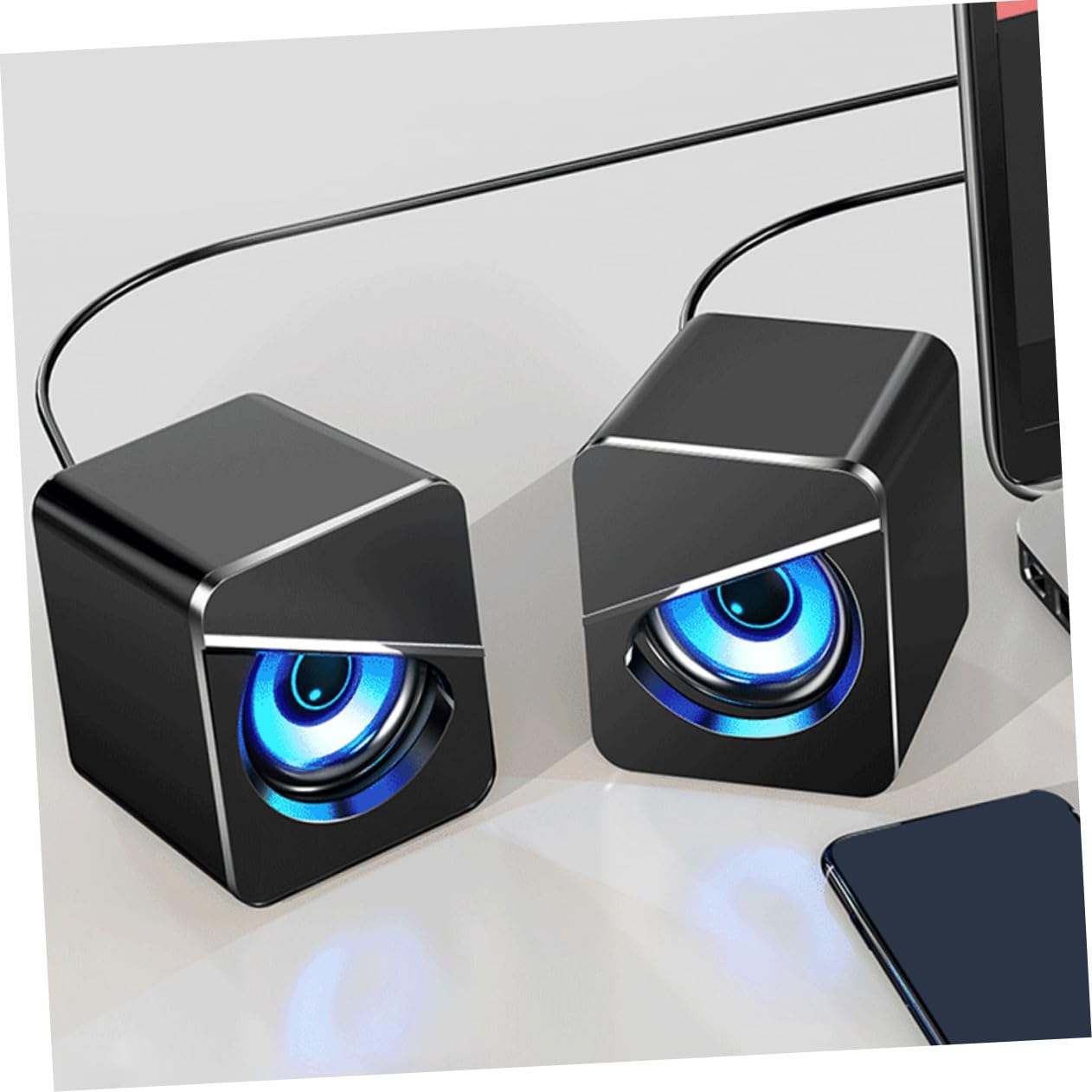 Uonlytech 1 Pair Coaxial Stereo Speakers for PC/Computer - High Quality Sound for Home, Office & Gaming - Perfect for Music, Movies & Video Conferencing