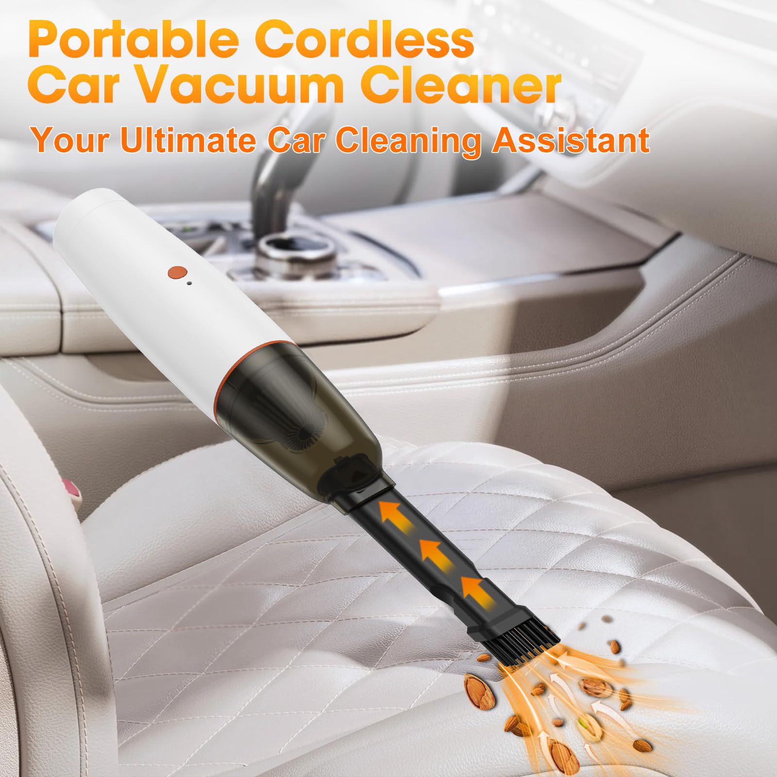 Portable Cordless Handheld Vacuum Cleaner - 20000PA Strong Suction, Rechargeable Mini Dust Buster for Car, Home & Office - Perfect for Cleaning Car Interiors, Keyboards, Sofas and Small Spaces