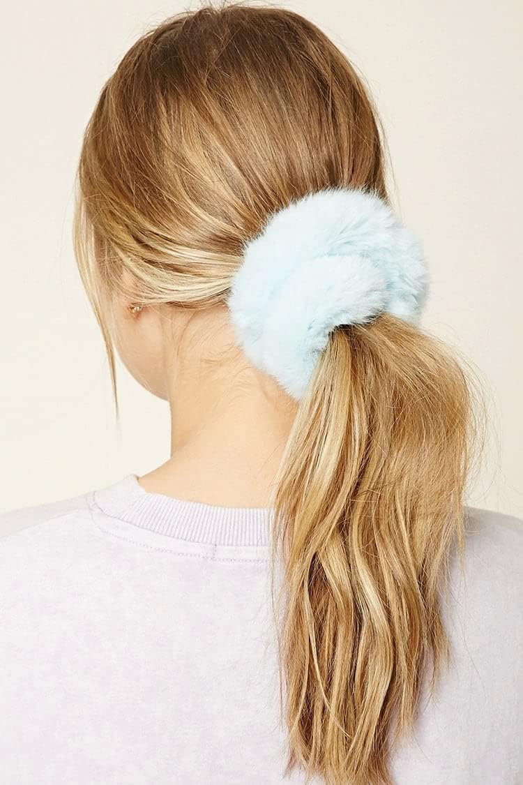 Luxury Starvis Faux Fur Scrunchies - Soft Pastel Hair Bands for Women & Girls (6-Pack, Multicolor) | Perfect for Ponytails, Buns & Everyday Hair Accessories | Great Gift Idea