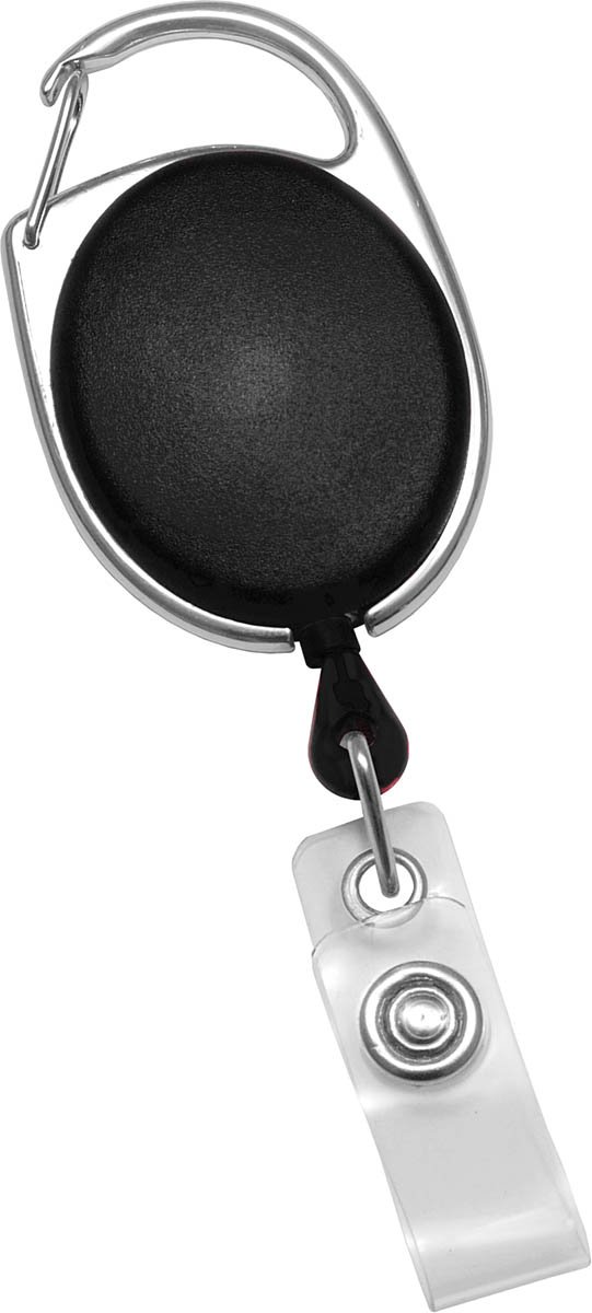 Premier Translucent Black Badge Reel with Clear Strap - 100 Pack | ID Card Holder for Nurses, Teachers & Healthcare Professionals