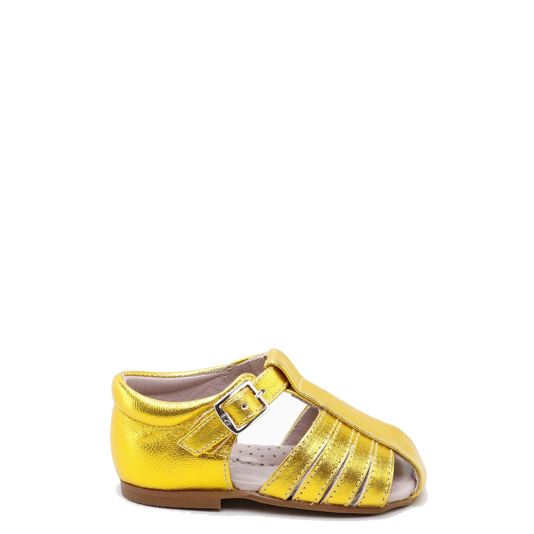 Yellow Gold Closed Toe Sandals for Women - Comfortable Summer Casual Shoes - Perfect for Beach, Vacation, and Everyday Wear