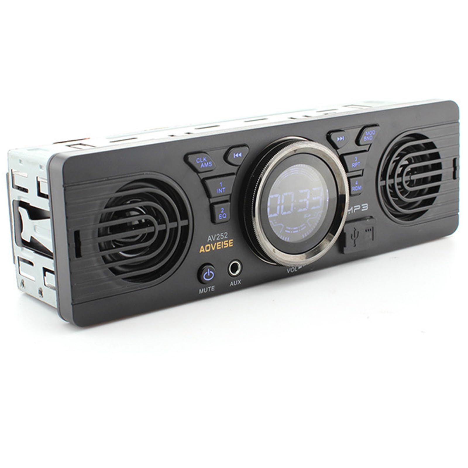 1 Din 12V Car Stereo with Bluetooth, MP3 Player, FM Radio, Hands-Free Calling, USB/SD/AUX Input & Built-in Speakers - Perfect for Road Trips & Daily Commutes