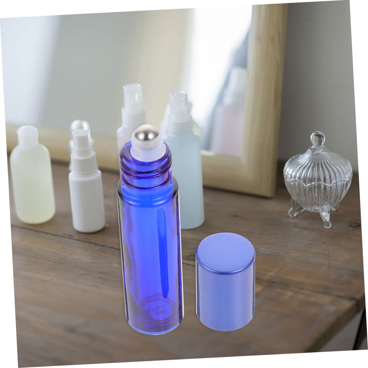 24pcs 10ml Empty Glass Essential Oil Roller Bottles - Refillable Perfume & Aromatherapy Roll-On Travel Bottles for DIY, Gifts & On-The-Go Use