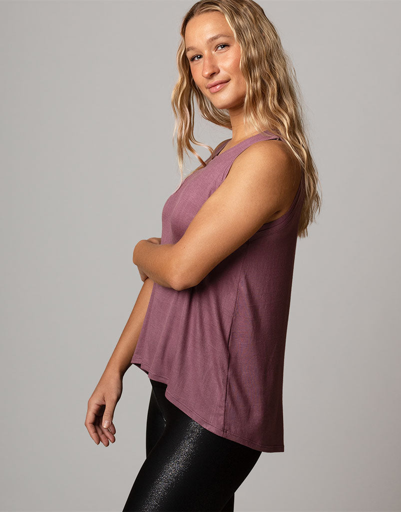Sunday Tank Top for Women - Soft & Comfortable Dusty Violet Casual Shirt - Perfect for Summer Outfits, Beachwear, and Everyday Wear