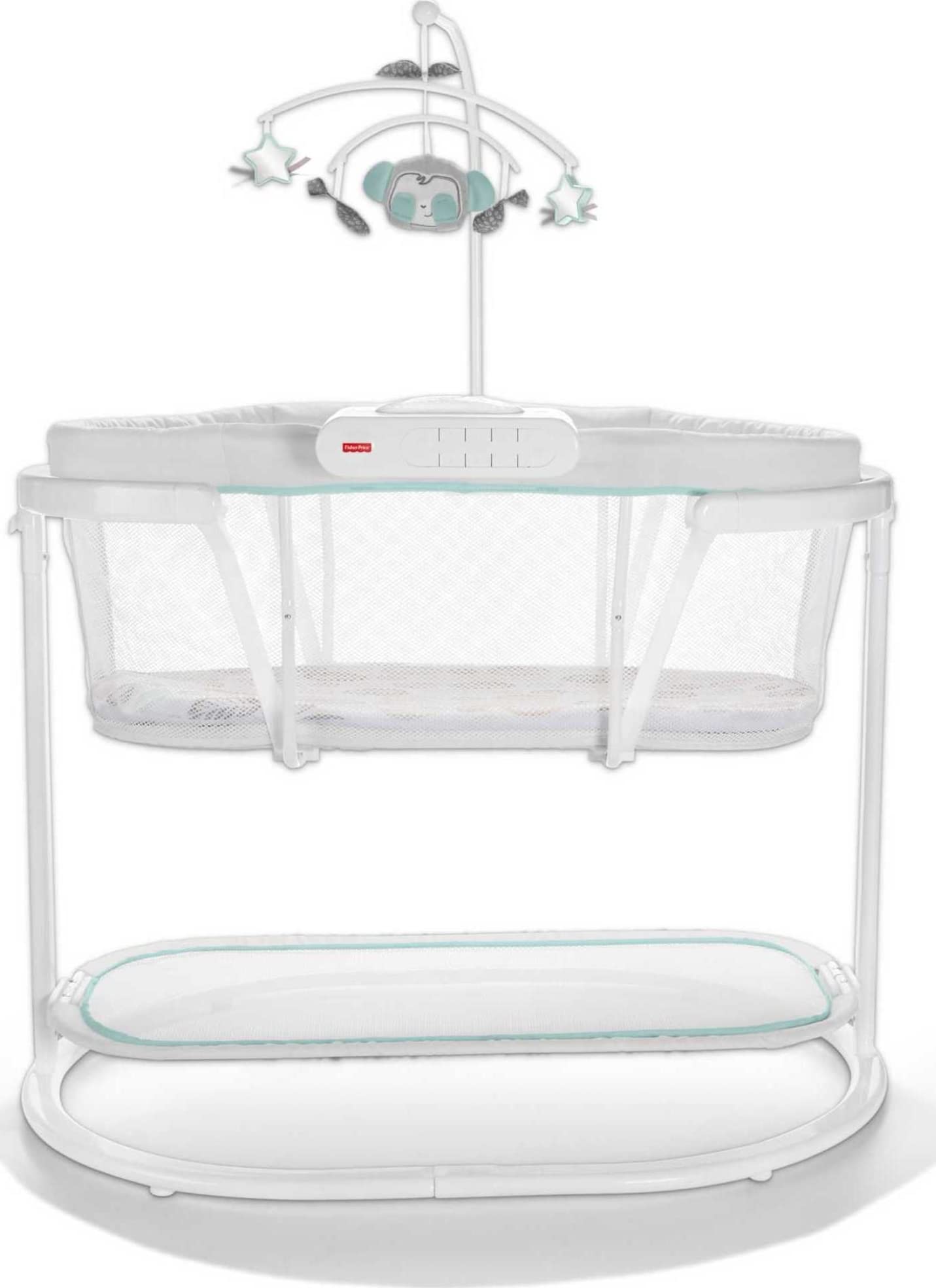 Fisher-Price Sweet Snugamonkey Baby Bedside Sleeper with Soothing Motions, Lights, Music & Vibrations - Bassinet with Toy Mobile for Newborns 0+ Months | Perfect for Nighttime Comfort & Nursery Decor
