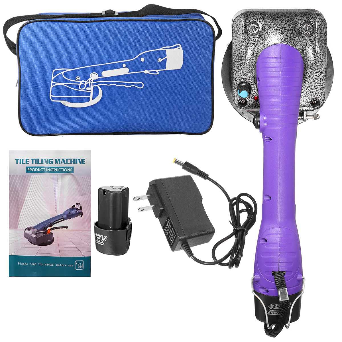 1000W Portable Tile Leveling Machine with Adjustable Suction Cup - Handheld Automatic Floor Vibrator Tool + Battery for Professional Tiling - Perfect for DIY Home Renovation & Commercial Tile Installation Projects