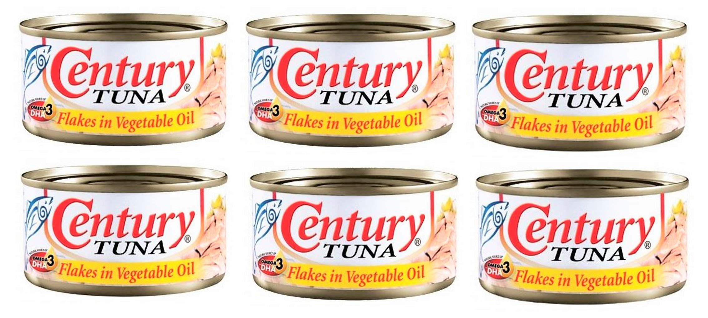 Century Tuna Flakes in Vegetable Oil - 180g (6 Pack) | Premium Canned Tuna for Salads, Sandwiches & Quick Meals | High Protein, Non-GMO, Keto & Paleo Friendly
