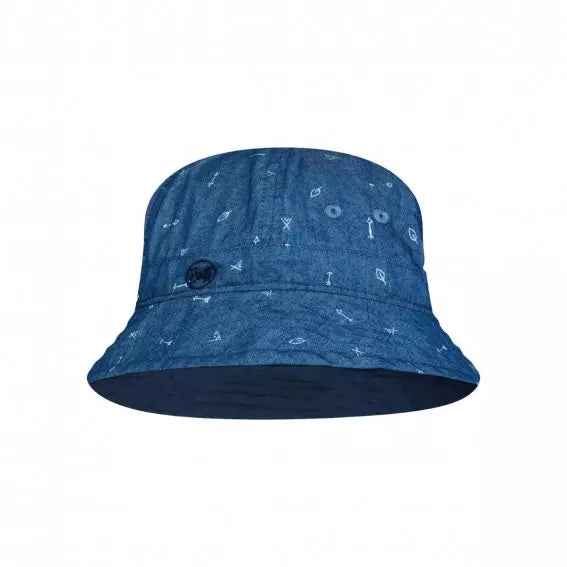 Buff Arrows Denim Junior Sun Bucket Hat for Girls - UV Protection Summer Beach Hat for Outdoor Activities, Travel & Fashion Accessories