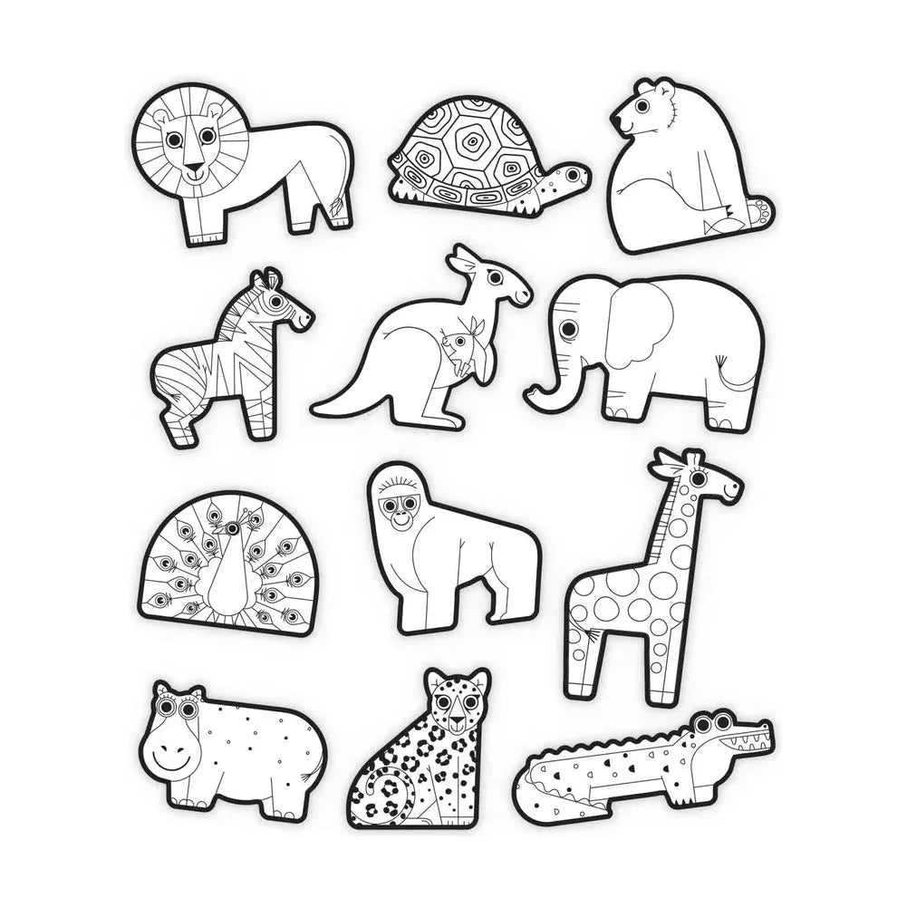 Animal Coloring Stickers for Kids - Fun DIY Art & Craft Activity for School Projects, Party Favors & Creative Play