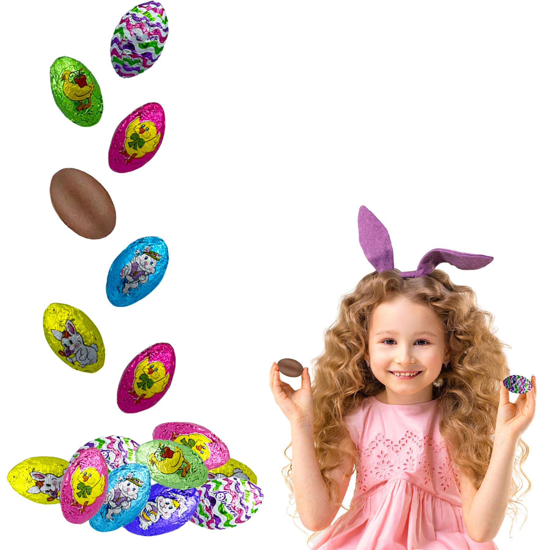 Premium Easter Double Crisp Eggs Milk Chocolate - Individually Wrapped Happy Easter Treats (5lbs, Approx 500 Eggs) - Perfect for Easter Baskets, Party Favors & Holiday Celebrations