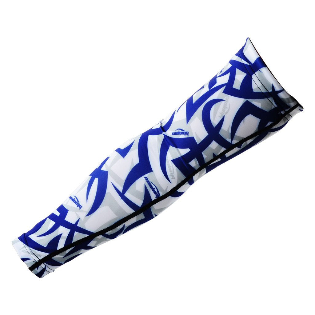 UV Protection Compression Arm Sleeves for Men & Women - Blue Cooling Sun Sleeves for Running, Cycling, Golf & Outdoor Sports