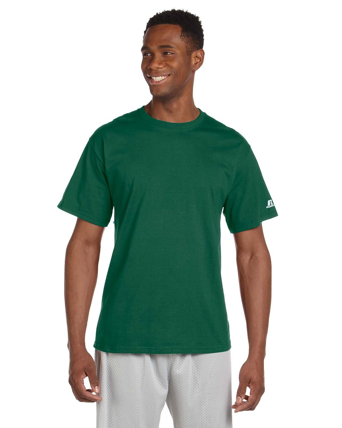 Russell Athletic Men's Basic Cotton T-Shirts - Soft Breathable Crew Neck Tees for Casual Wear, Gym & Everyday Comfort