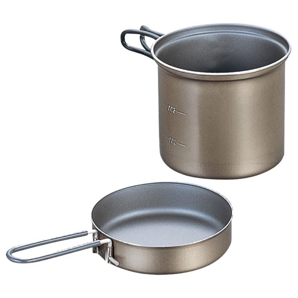 Evernew Titanium Non-Stick Deep Pot 0.9L with Handle - Lightweight Camping Cookware for Backpacking, Hiking & Outdoor Adventures (ECA402)