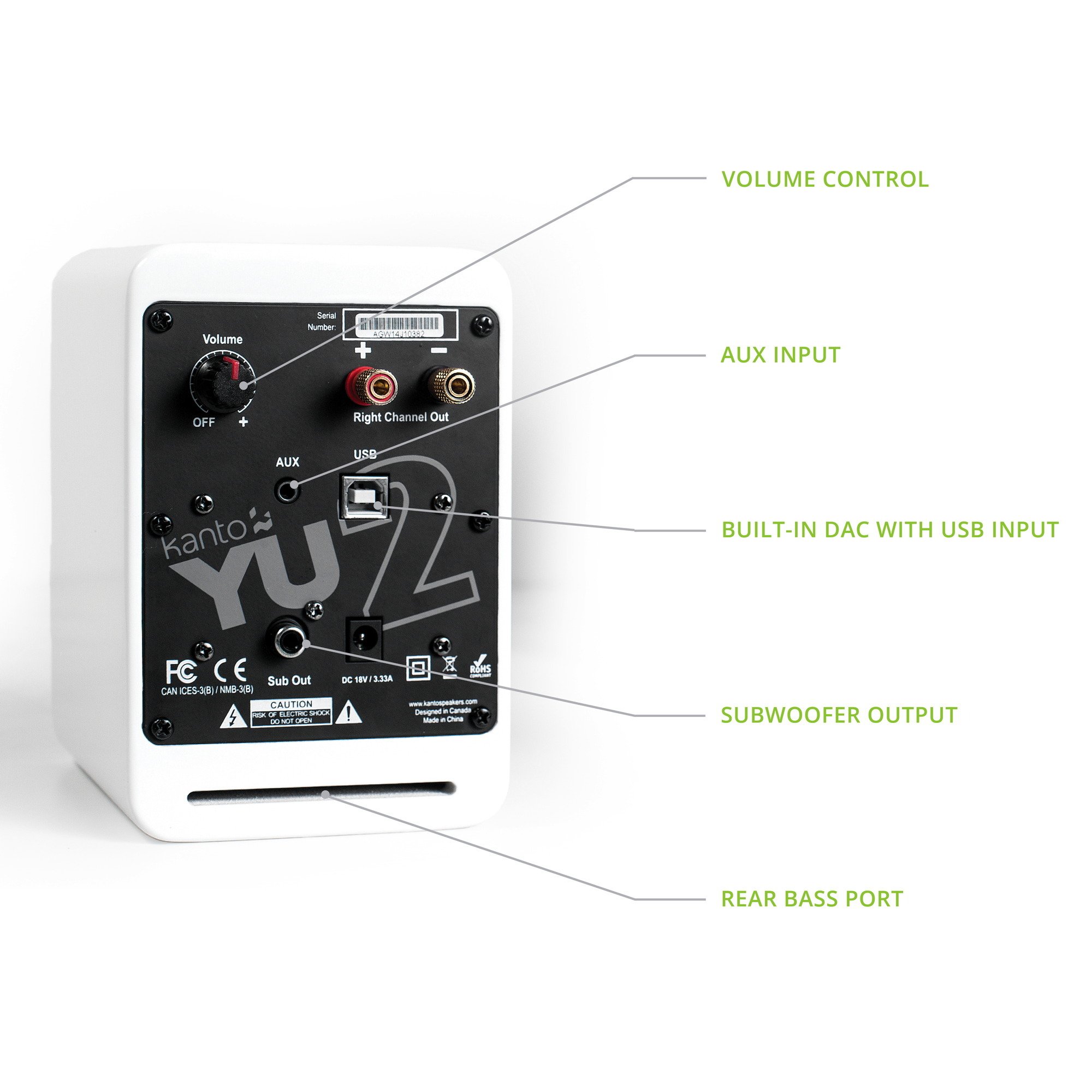 Kanto YU2 100W Powered Desktop Speakers with 3