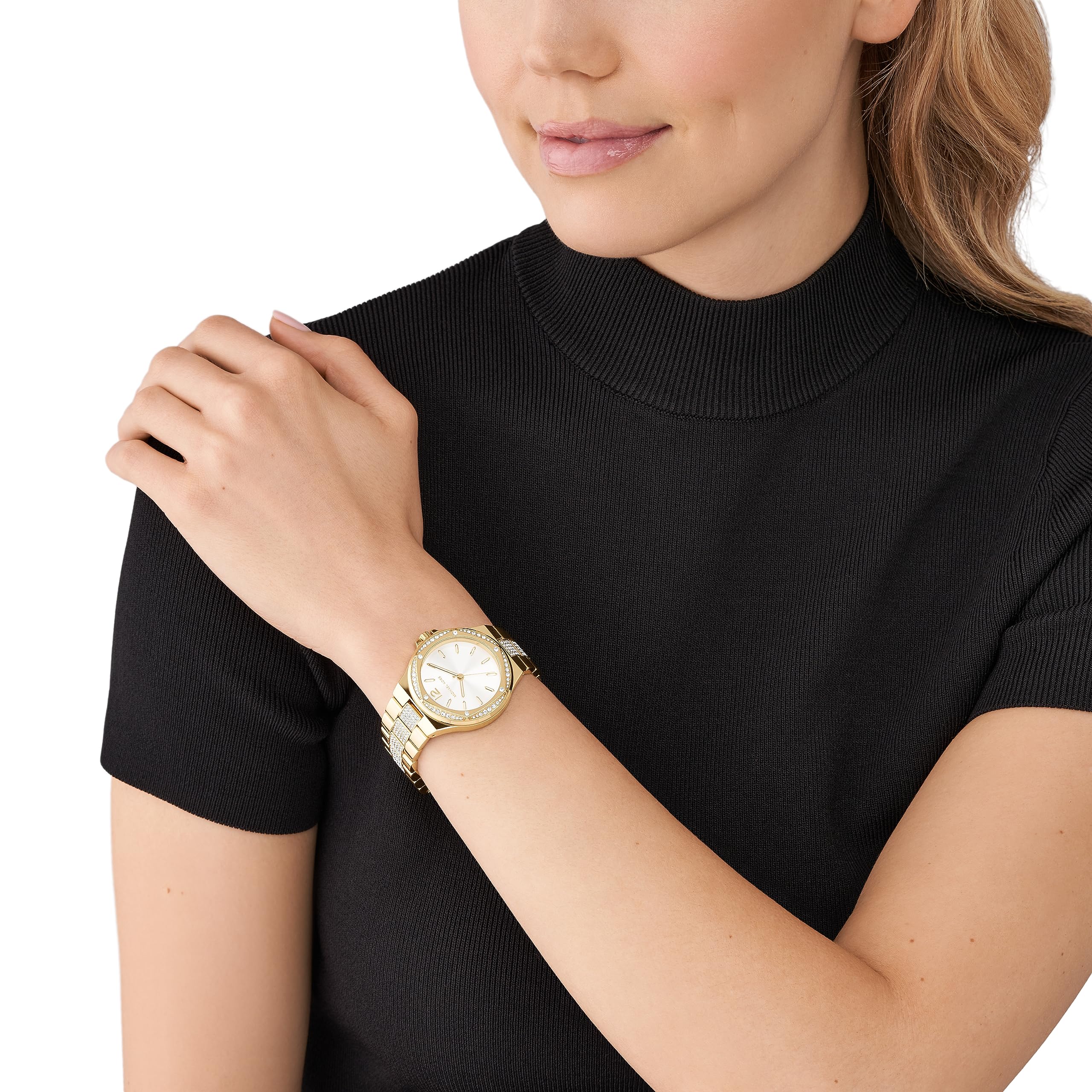 Michael Kors Lennox Women's Watch - Stainless Steel Watch with Interchangeable Metal or Silicone Band | Elegant Dress Watch for Work, Party & Everyday Wear