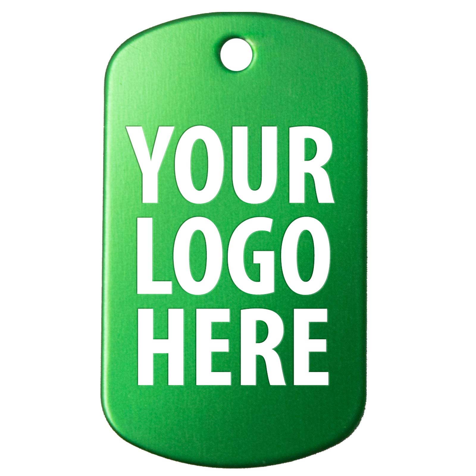 Custom Bulk Military Dog Tags with Your Logo - 25 Pack Green Aluminum ID Tags for Soldiers, Pets & Outdoor Adventures