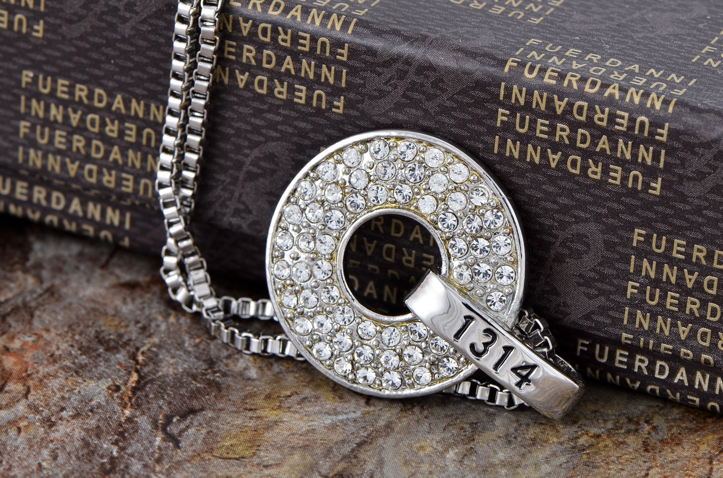 Alilang 1314 Crystal Pendant Necklace - Elegant Number Disc Charm for Women, Perfect for Valentine's Day, Anniversary & Romantic Gifts | Jewelry for Couples, Love Tokens & Special Occasions