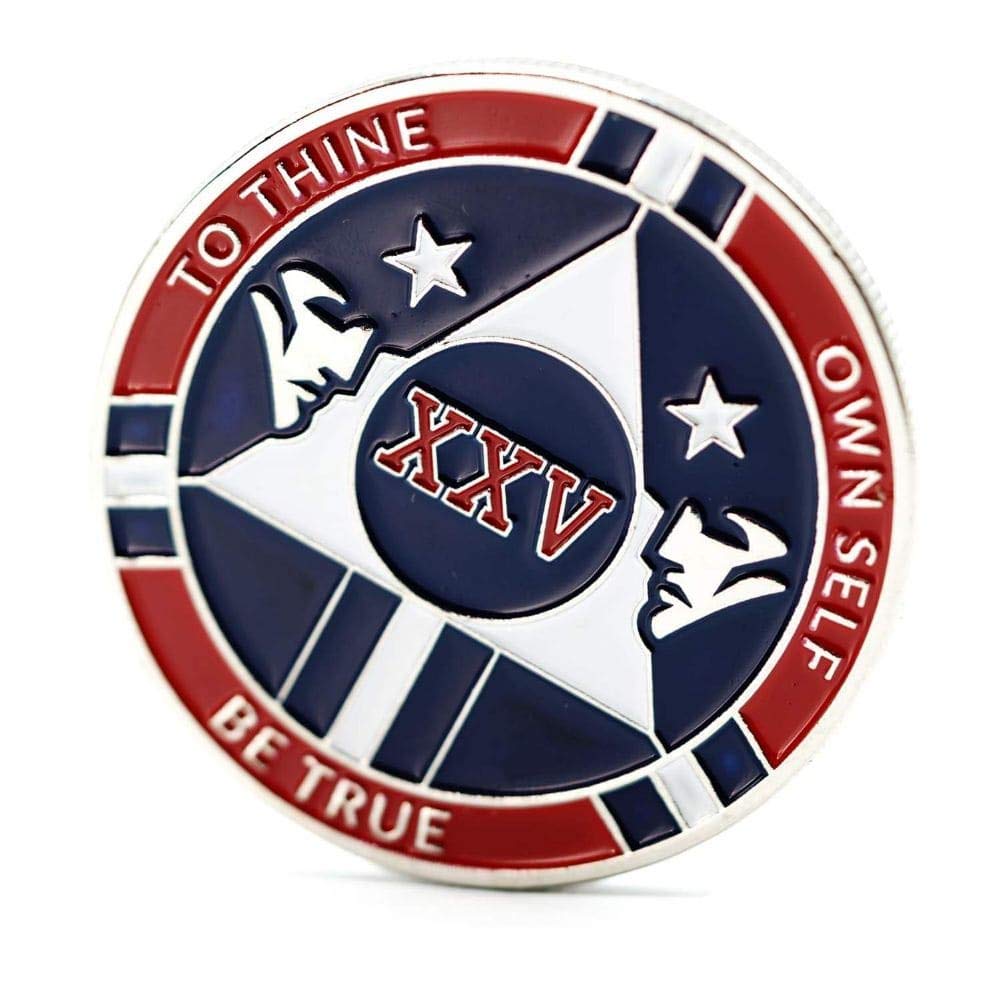 MYRECOVERYSTORE Red and Blue Double Patriot AA Medallion with Coin Capsule - 1 to 50 Years Sobriety Chip for Alcoholics Anonymous | Recovery Gift, Anniversary Keepsake & Meeting Token