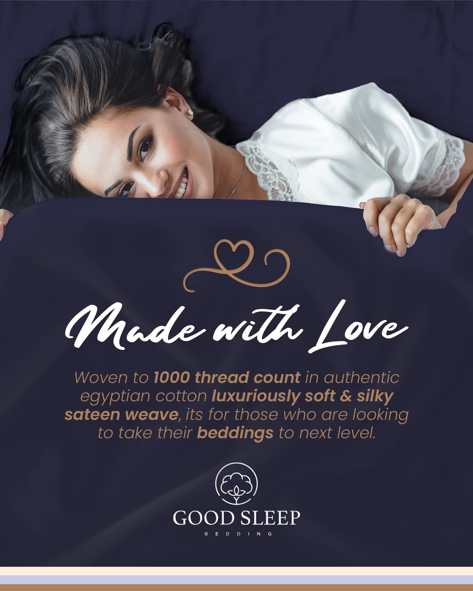 1000 Thread Count Egyptian Cotton Sheets Twin XL Size - 4 Piece Luxury Bedding Set, 100% Long Staple Cotton, 16