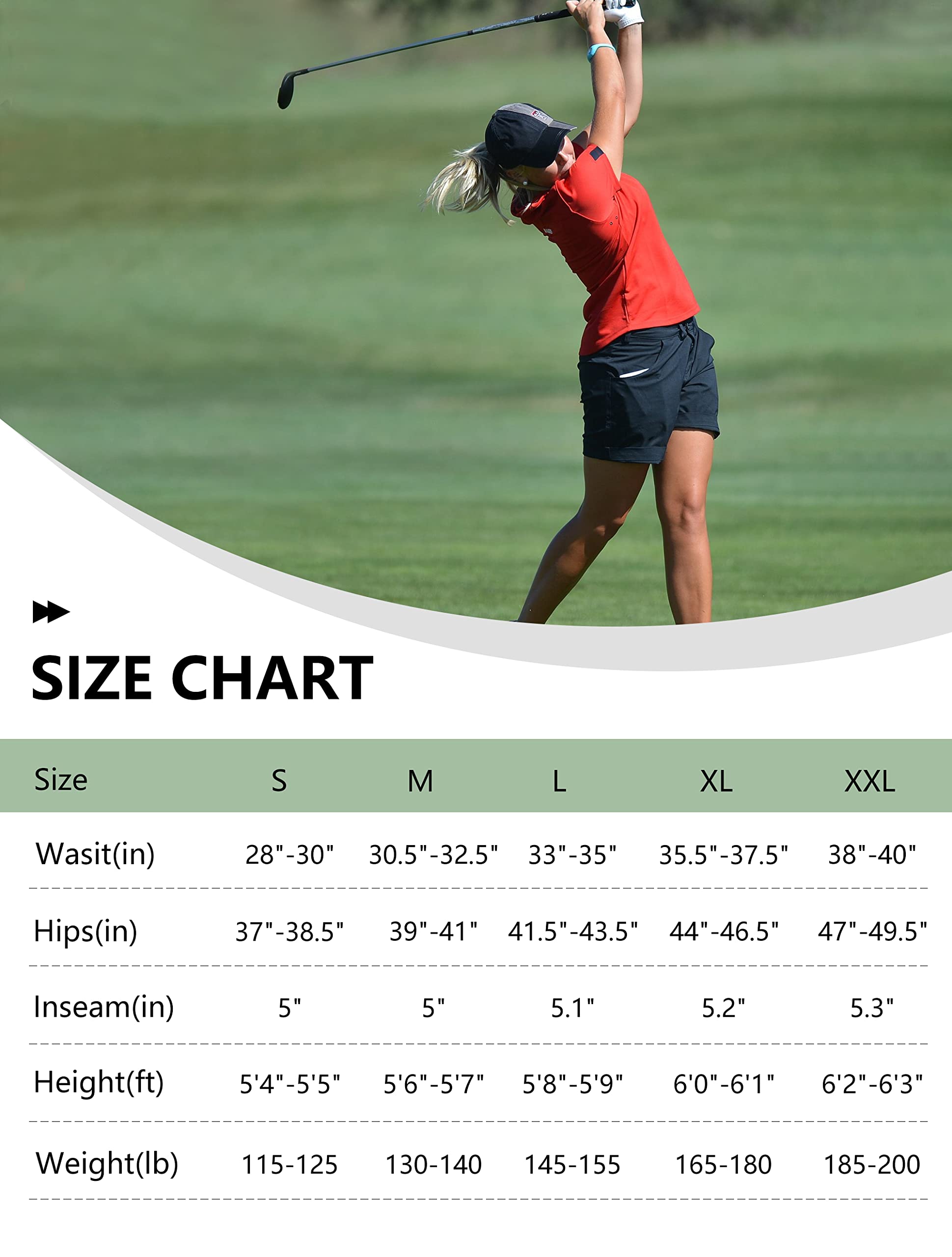 Soothfeel Women's 5 Inch Quick Dry Stretch Golf Shorts with 4 Pockets - Breathable Casual Workout Hiking Shorts for Summer | Perfect for Golf, Travel, Gym & Outdoor Activities