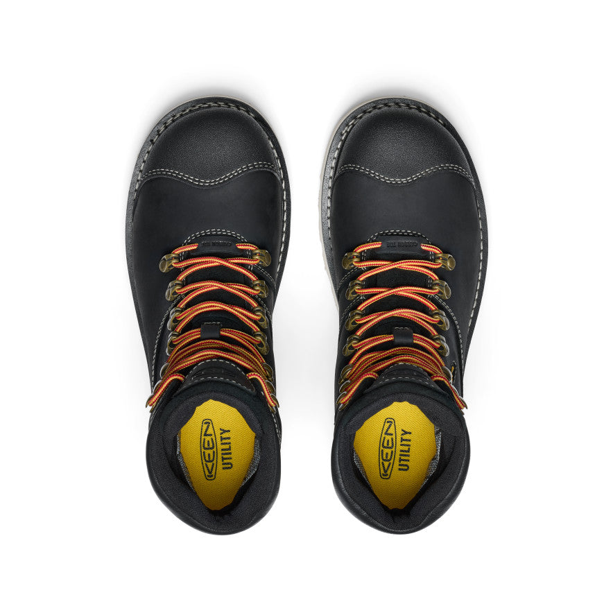 Men's Cincinnati+ 6 Waterproof 90° Heel Work Boot with Carbon Toe - Black/Sandshell | Slip Resistant Safety Shoes for Construction, Outdoor & Industrial Work
