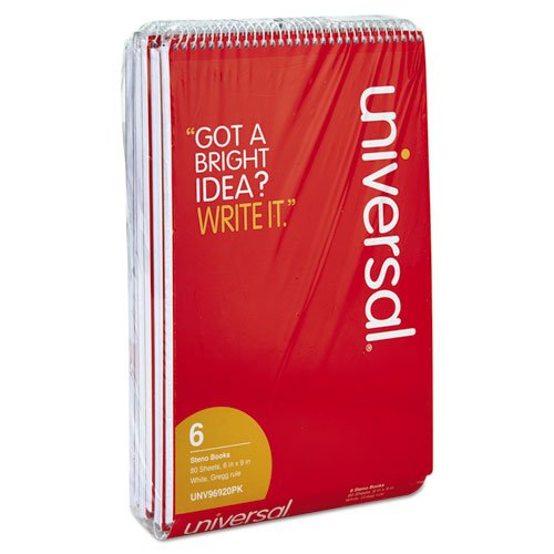 Steno Notebooks Gregg Rule 6x9 Inches - 80 White Sheets per Pad, Red Cover, 6 Pads per Pack (36 Packs Bulk) for Court Reporting, Note Taking & Office Supplies
