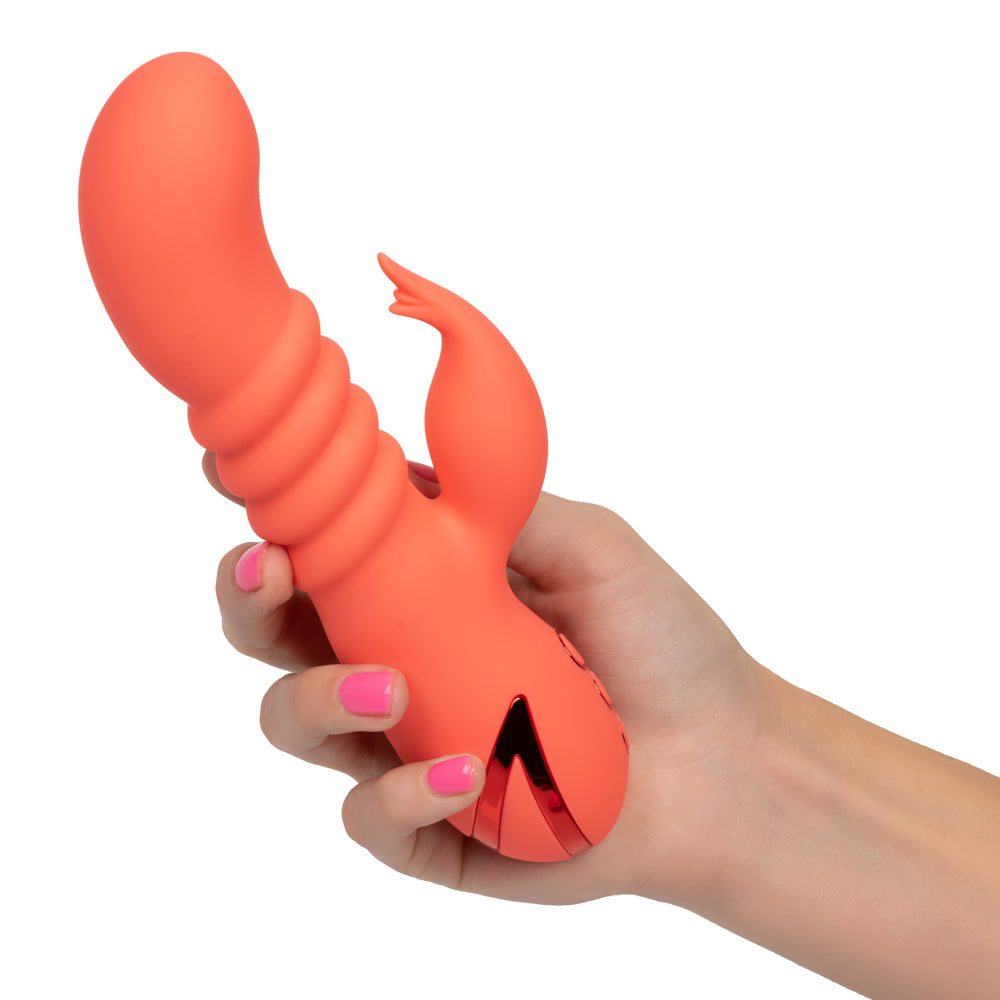California Dreaming Orange County Cutie Rabbit Vibrator - Powerful Thrusting G-Spot Stimulator for Women, Perfect for Solo Play & Couples Intimacy