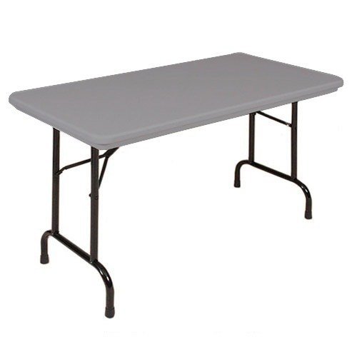 Heavy-Duty 29 Inch Plastic Folding Table - Tamper-Resistant Gray Granite Surface for Home, Office, Party & Outdoor Use