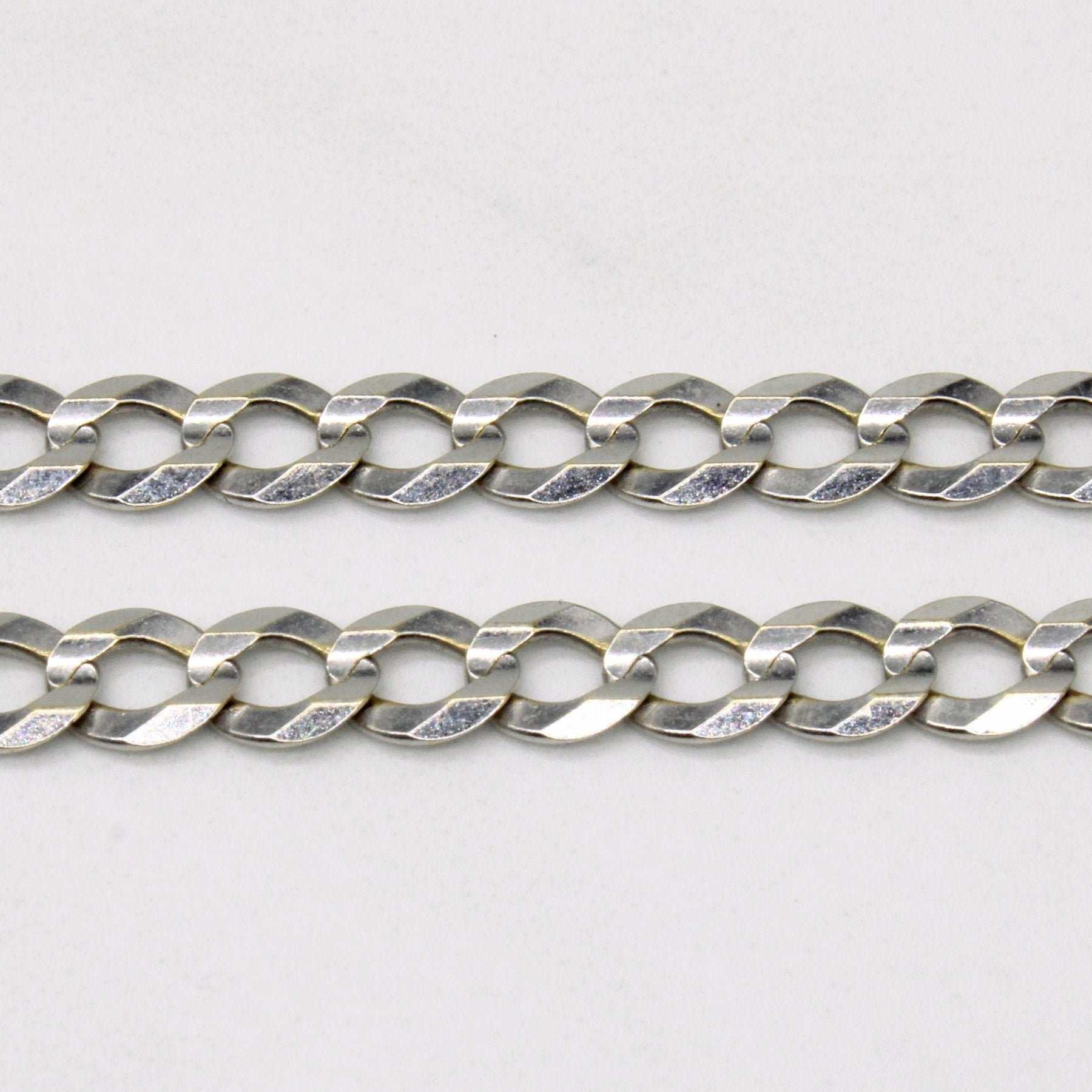 10K White Gold Curb Link Chain Necklace 24 Inch - Elegant Jewelry for Women, Perfect for Everyday Wear, Parties & Special Occasions