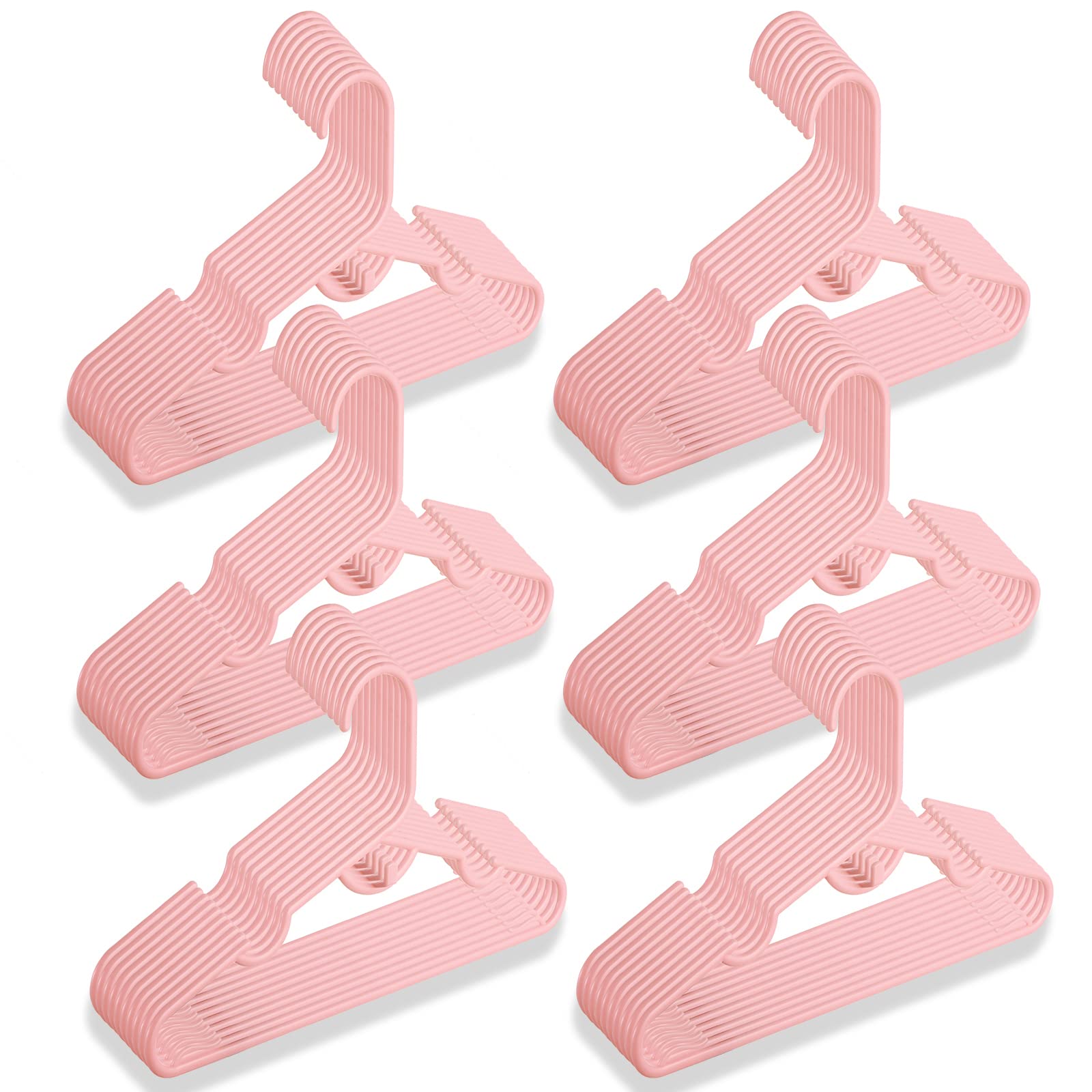 60 Pack Baby Clothes Hangers with Clips - Space Saving Plastic Nursery Hangers for Newborn, Infant & Toddler - Stackable Closet Organizer for Kids Wardrobe (Perfect for Nursery, Daycare & Travel)