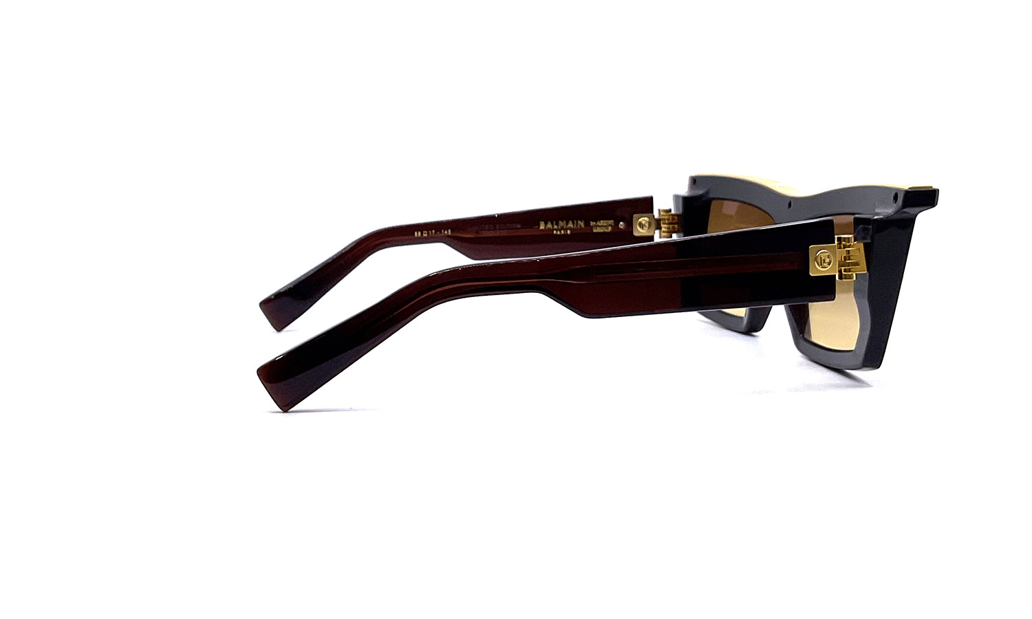 Balmain B VII Sunglasses - Brown & Gold Aviator Style for Men & Women | UV Protection, Luxury Fashion Accessory for Outdoor, Travel & Driving