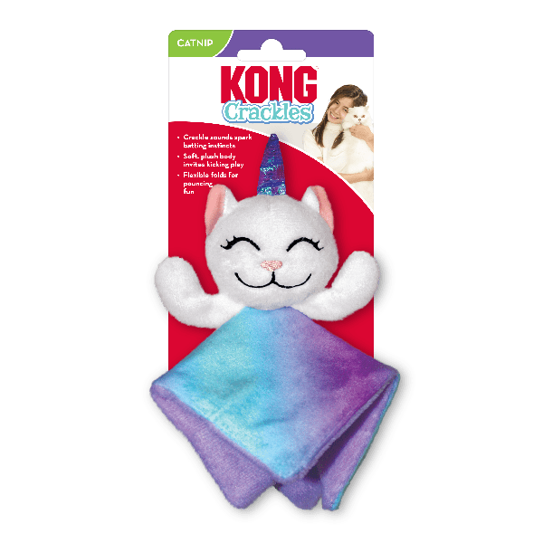 KONG Crackles Interactive Cat Toy for Indoor Cats - Fun Plush Caticorn with Crinkle Sound, Perfect for Playtime & Stress Relief for Kittens & Adult Cats