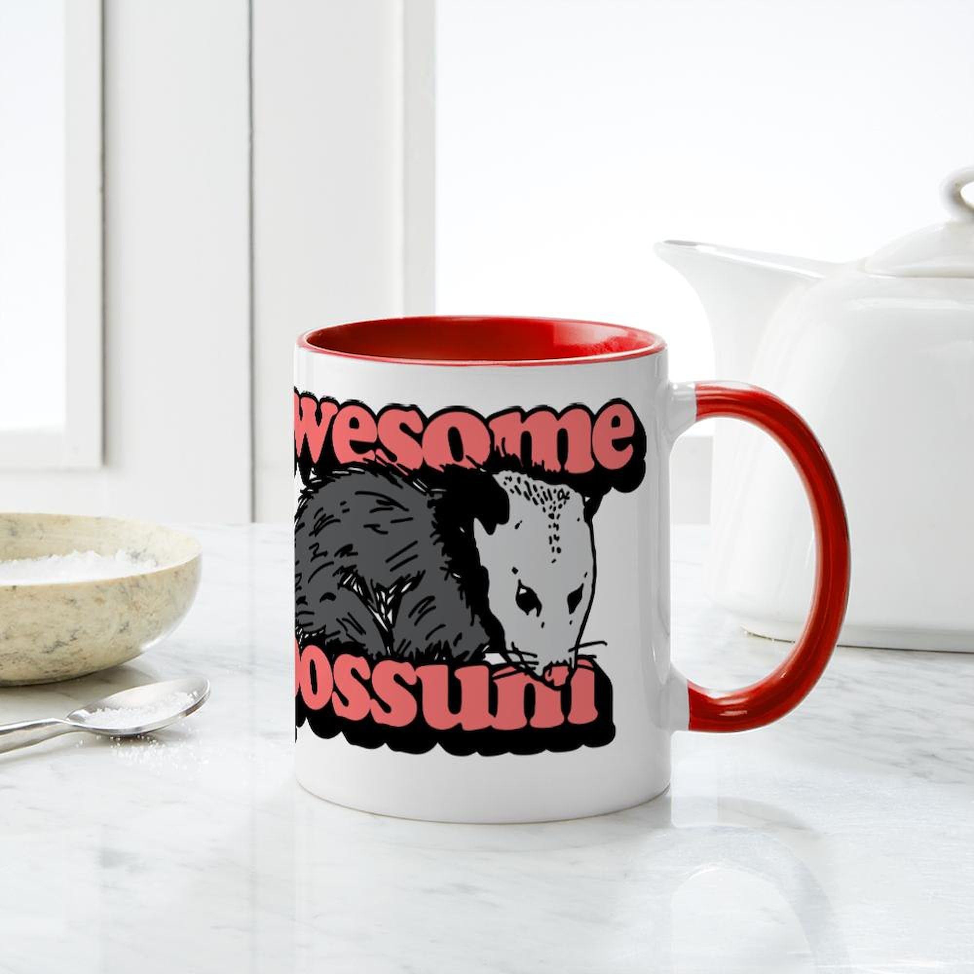 Awesome Possum 11 oz Ceramic Coffee Mug - Funny Novelty Gift for Office, Home & Camping - 325ml Insulated Tea Cup for Hot & Cold Drinks