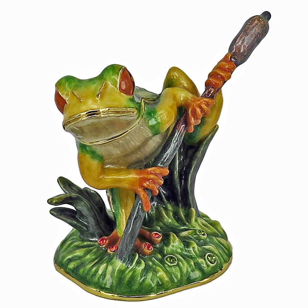 RUCINNI Frog on Stalk Jewelry Box - Cute Frog-Shaped Jewelry Storage Organizer for Rings, Earrings & Necklaces - Perfect Gift for Women & Girls - Home Decor & Bedroom Accessory