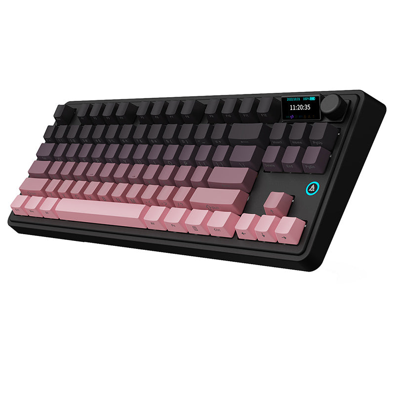 Ajazz AK870 Plus Tri-Mode Wireless Mechanical Keyboard with OLED Display - RGB Backlit, Hot-Swappable for Gaming & Office Use