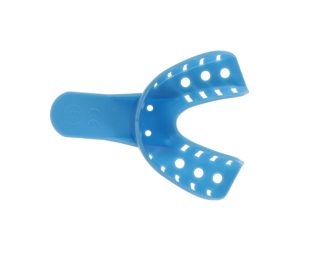 HSB 108108 Disposable Perforated Dental Impression Trays - Rigid & Easy to Trim, Distortion-Free for Accurate Dental Impressions - #6 Small Lower (12/Pack) - Perfect for Dentists, Orthodontists & Dental Labs