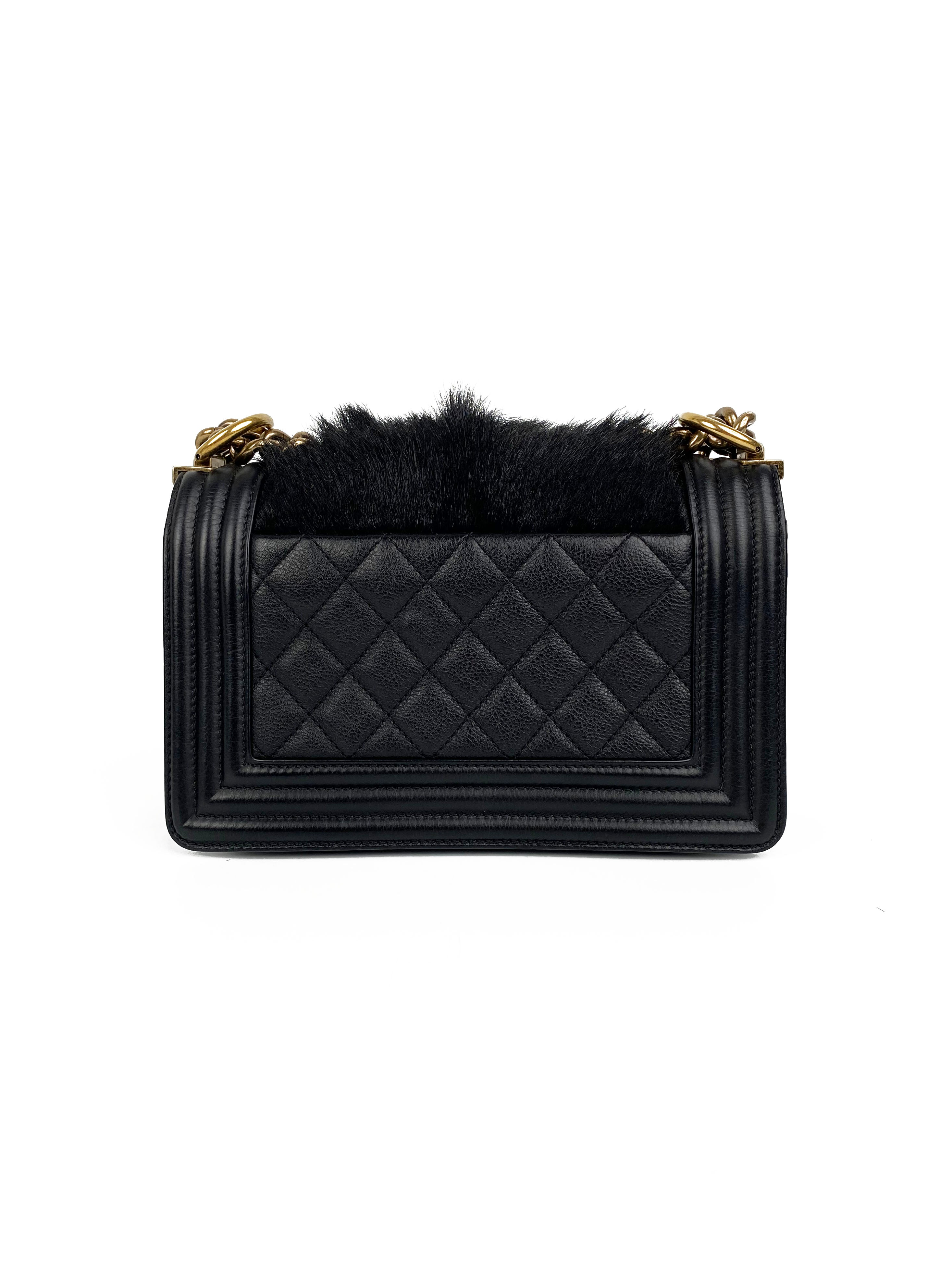 Chanel Black Ponyhair Small Square Boy Bag - Luxury Designer Crossbody Purse for Women, Evening Parties & Special Occasions