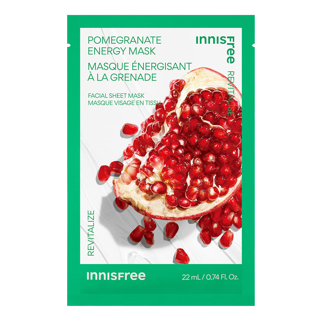 FREE Pomegranate Energy Revitalizing Sheet Mask - Hydrating & Brightening Facial Mask for Glowing Skin | Perfect for Spa Night, Self-Care Routine & Travel Skincare