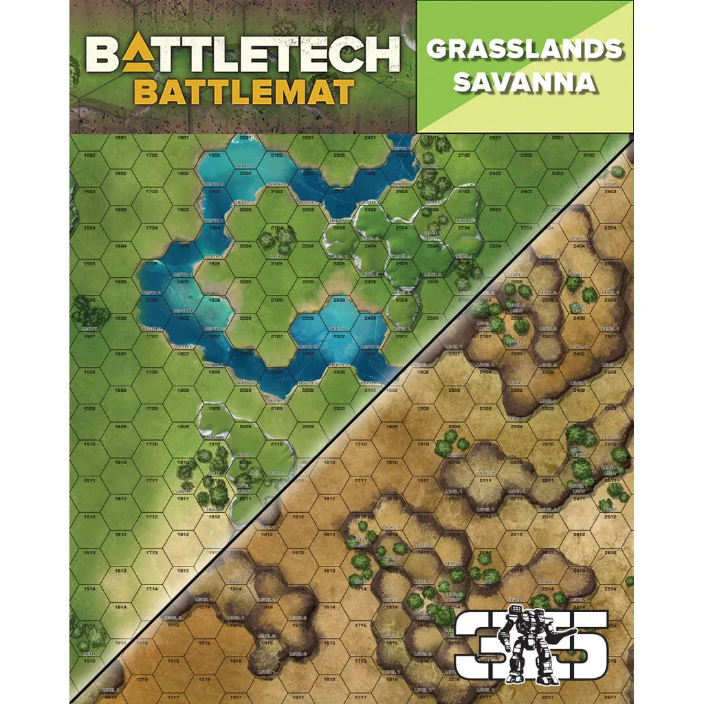 Battletech Battlemat - Premium Grasslands Savanna Terrain Gaming Mat for Tabletop Wargaming & Strategy Games | Perfect for Battletech, MechWarrior & Miniature War Games