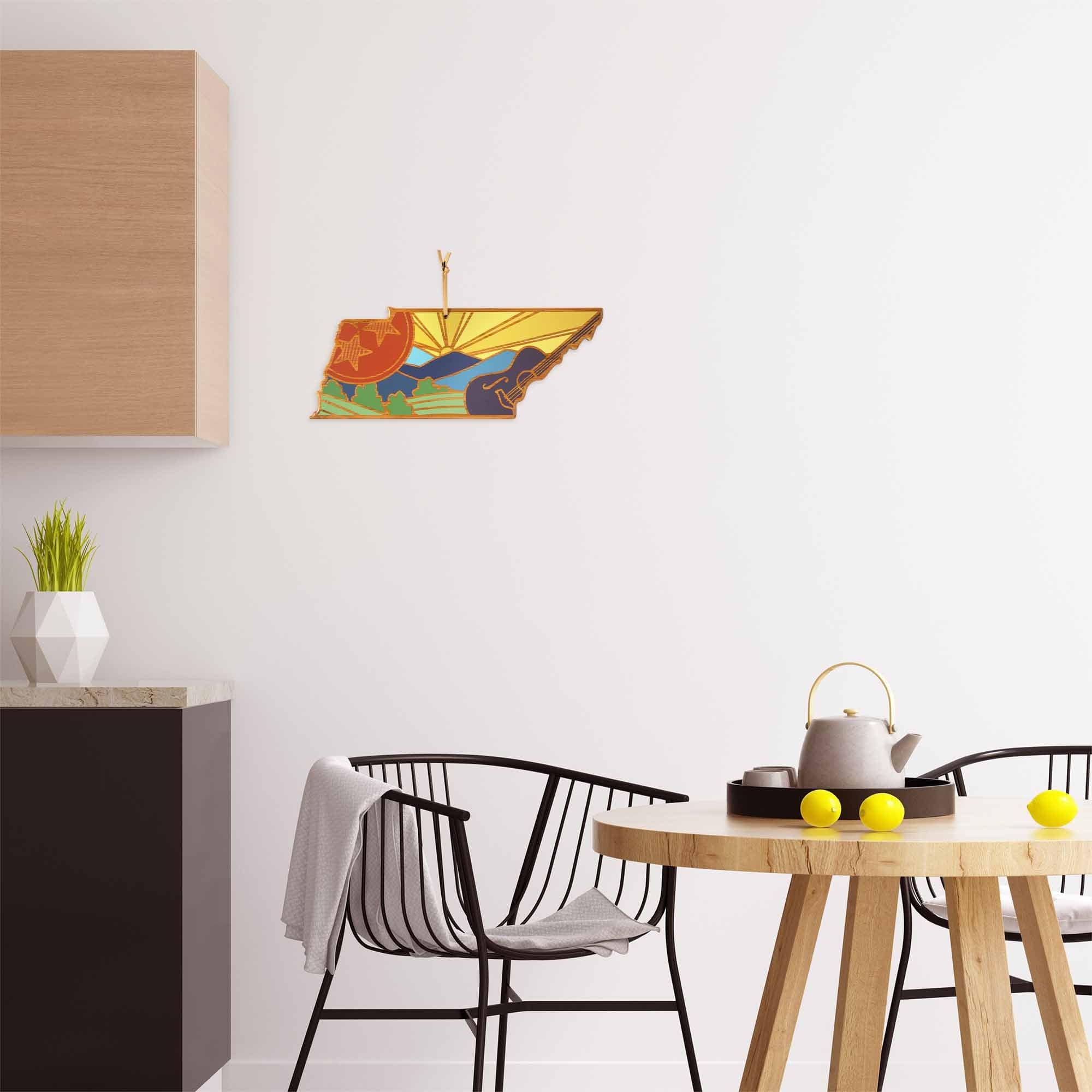 Handcrafted Tennessee Wooden Cutting Board with Summer Stokes Artwork - Perfect for Kitchen Prep, Charcuterie Boards & Home Decor