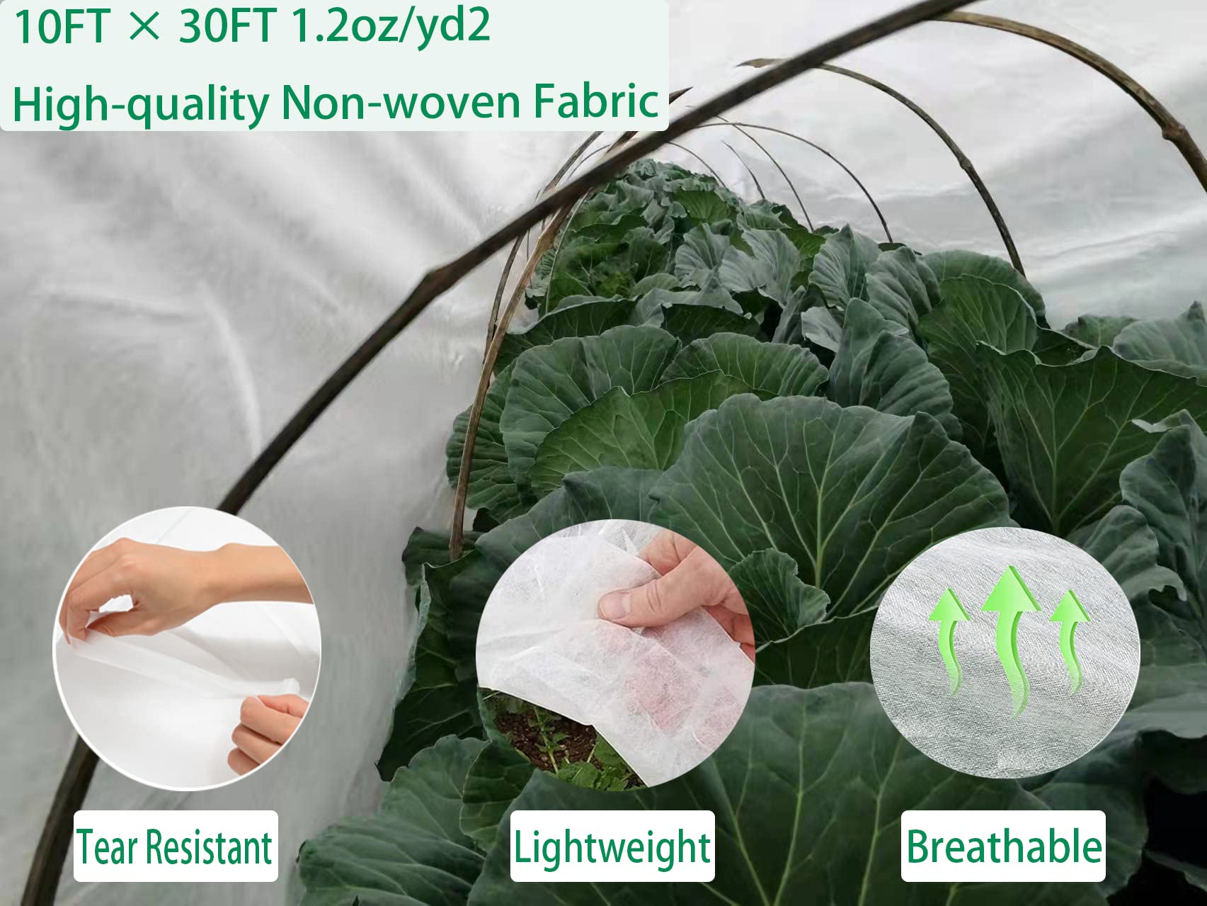 10FT x 30FT Reusable Plant Cover for Cold Weather - Frost Protection Garden Blanket, Floating Row Cover for Winter & Sun Pest Protection | Ideal for Vegetable Gardens, Flower Beds & Outdoor Plants