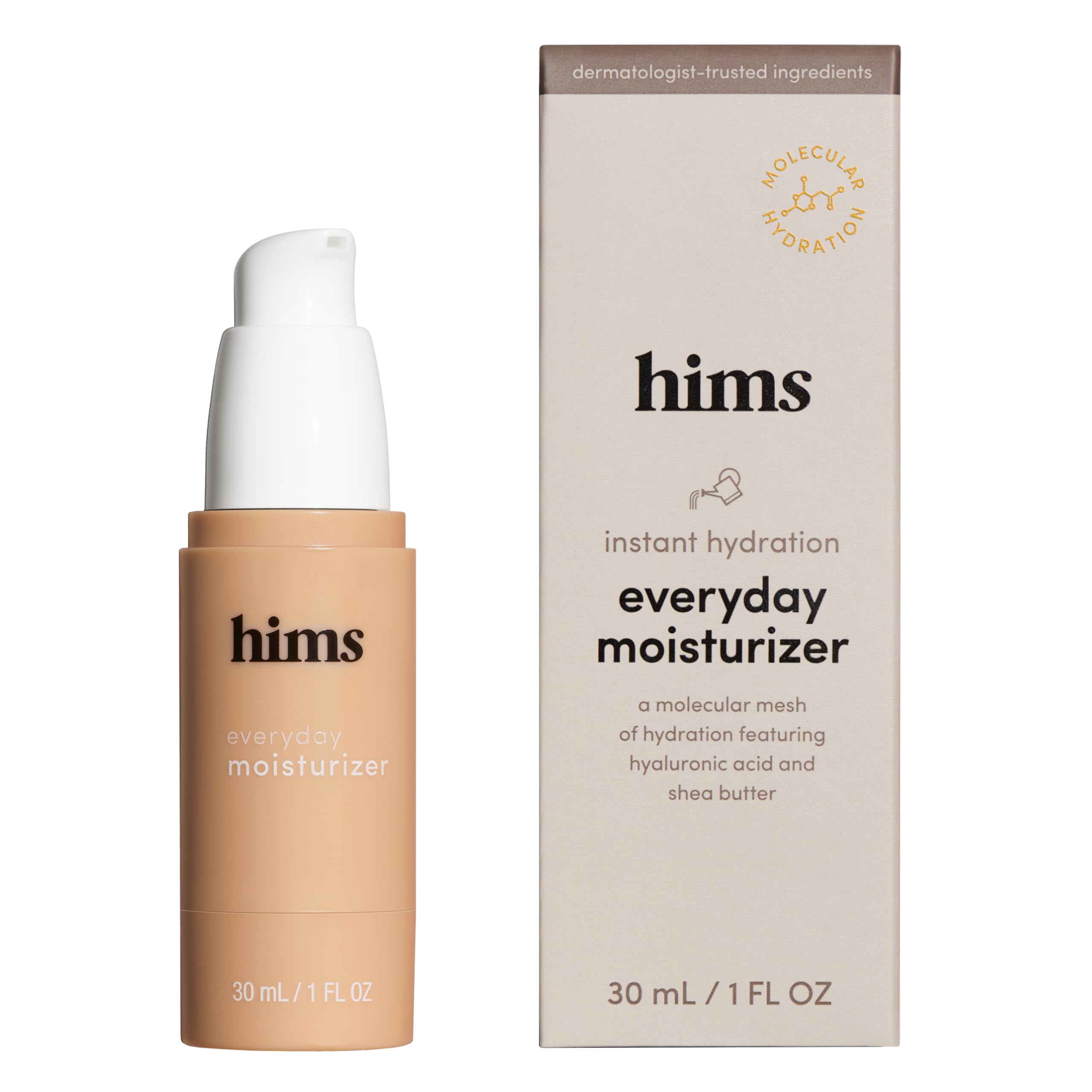 Hims Everyday Moisturizer for Men - Lightweight Hydrating Face Cream with Hyaluronic Acid & Shea Butter - 1 fl oz - Daily Skincare for Dry & Sensitive Skin - Perfect for Morning & Night Routine