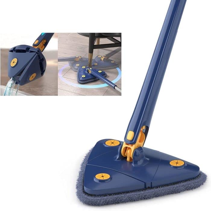 360° Rotating Adjustable Mop with Triangular Head - Multi-Function Spin Mop for Floor Cleaning - Perfect for Hardwood, Tile & Laminate Floors