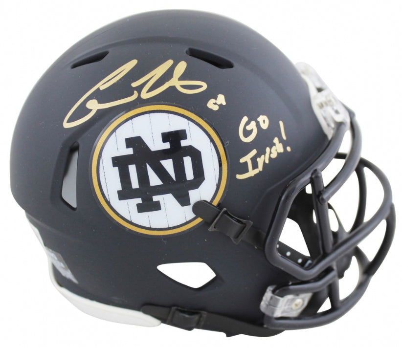 Cole Kmet Autographed Notre Dame 2018 Shamrock Series New York Mini Football Helmet - Signed Collectible for Sports Memorabilia Fans & Irish Football Supporters - Perfect for Display, Gifts, and Game Room Decor