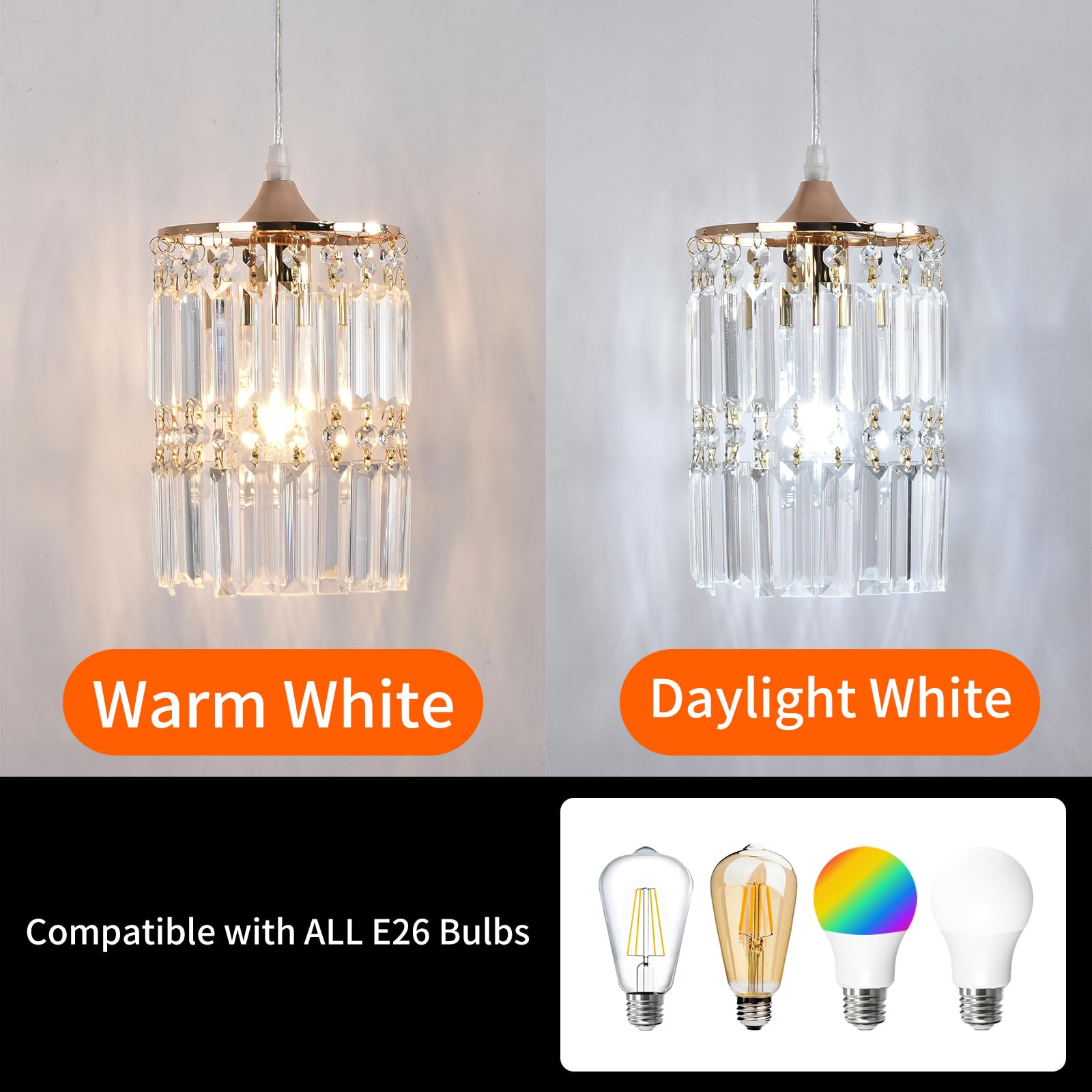 Crystal Ceiling Pendant Light Fixture - Modern Gold Hanging Chandelier for Living Room, Dining Room, Kitchen & Hallway | Perfect for Home Decor, Restaurant Lighting & Interior Design