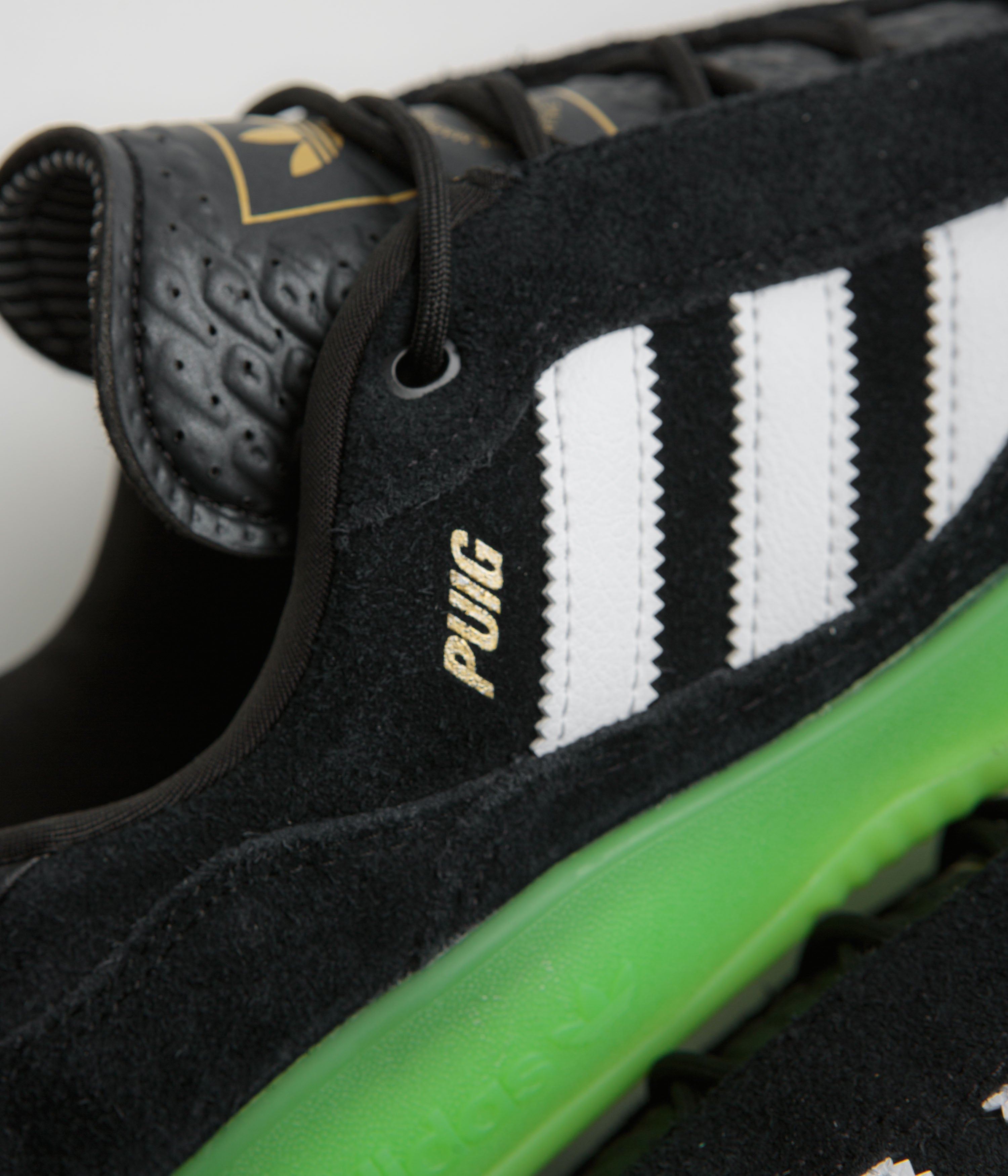 Adidas Puig Running Shoes for Men & Women - Core Black/FTWR White/Semi Solar Green - Lightweight & Breathable for Jogging, Gym, and Daily Wear
