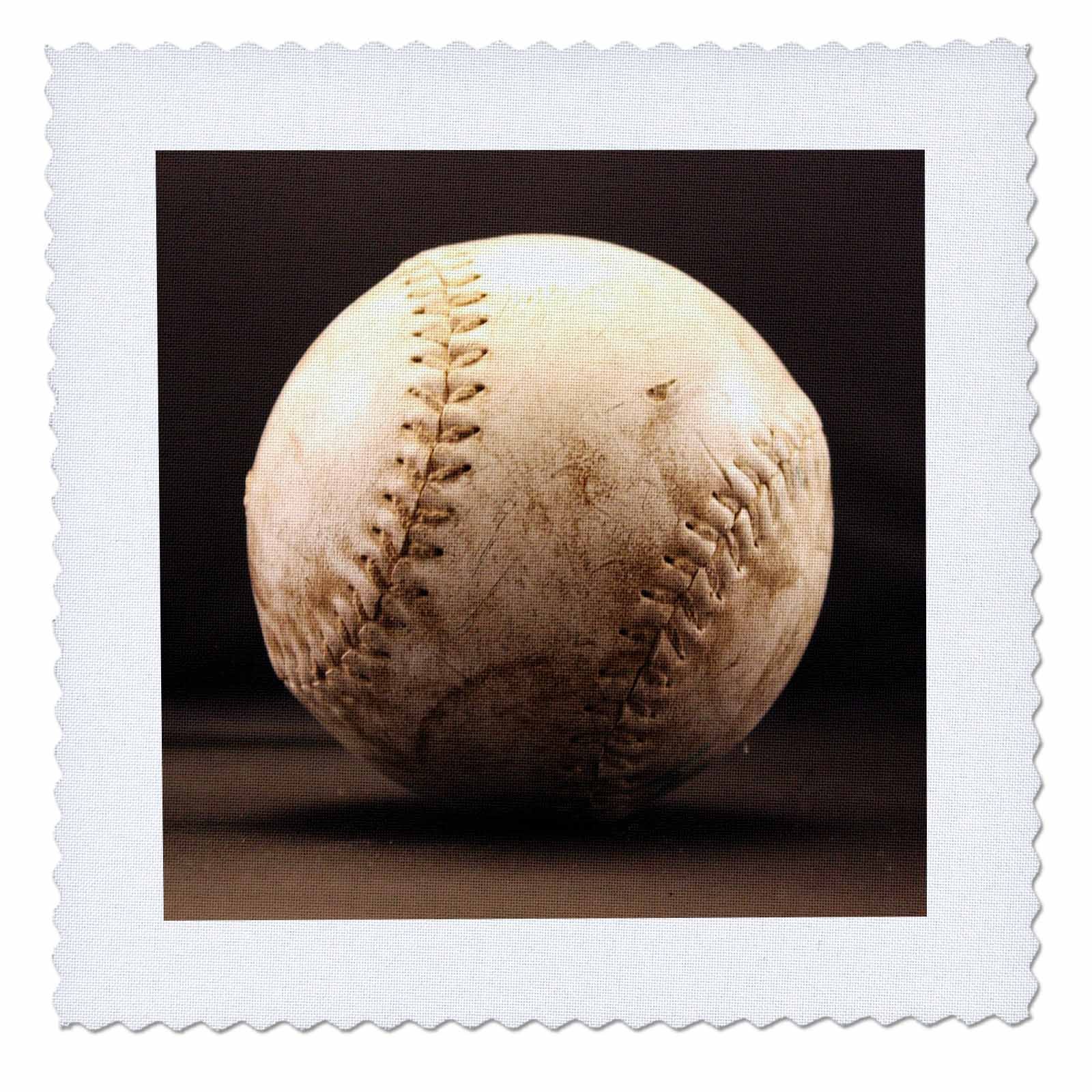 3D Rose Well Worn Baseball Quilt Square - 10x10 Inch Vintage Sports Decor for Bedding, Wall Art & DIY Craft Projects - Perfect for Baseball Fans & Home Decor