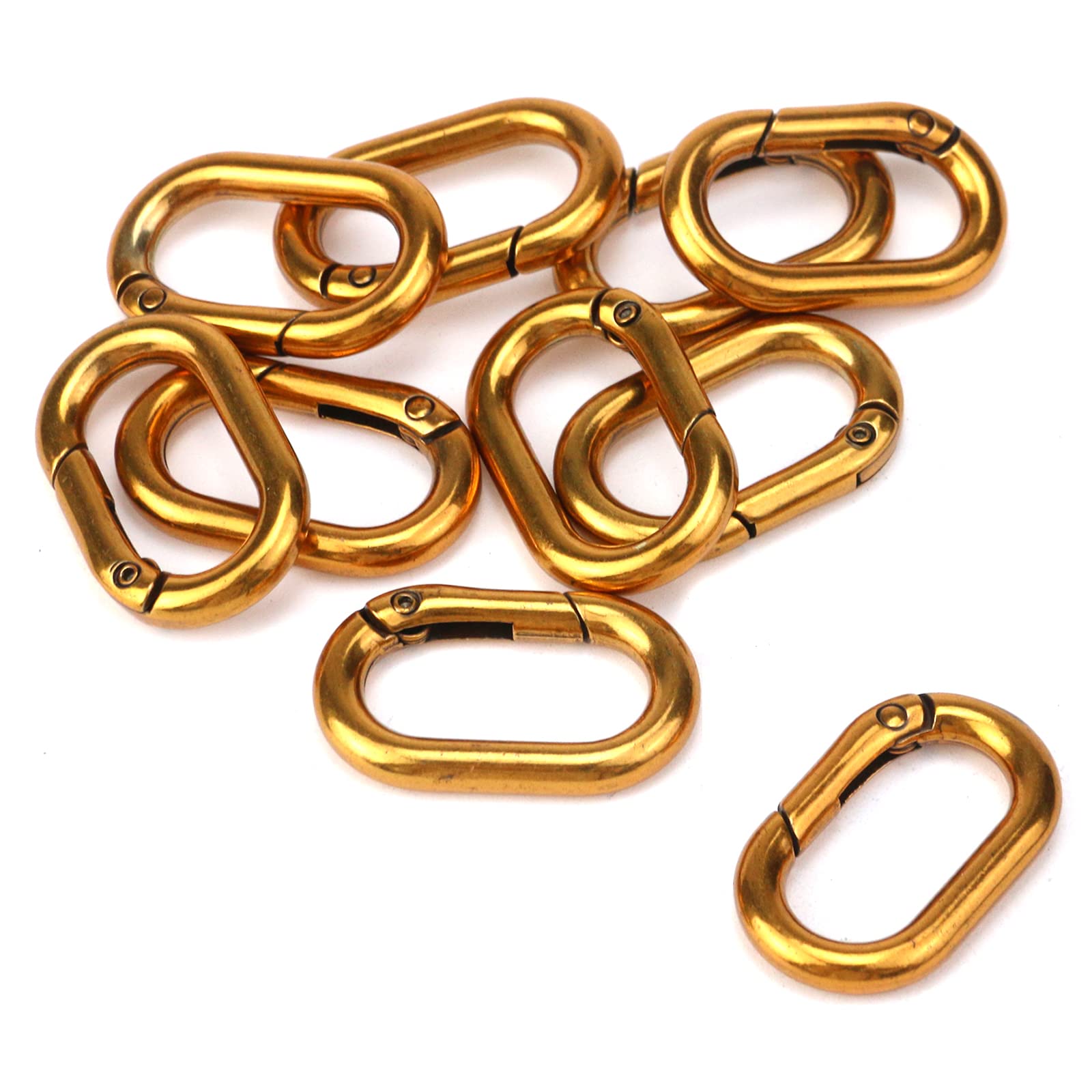 Tighall Oval Metal Carabiner Spring Key Ring - Heavy Duty Keychain Clip for Keys, Bags, Purses & Handbags - Perfect for Outdoor, Hiking, Camping & Everyday Carry (EDC)
