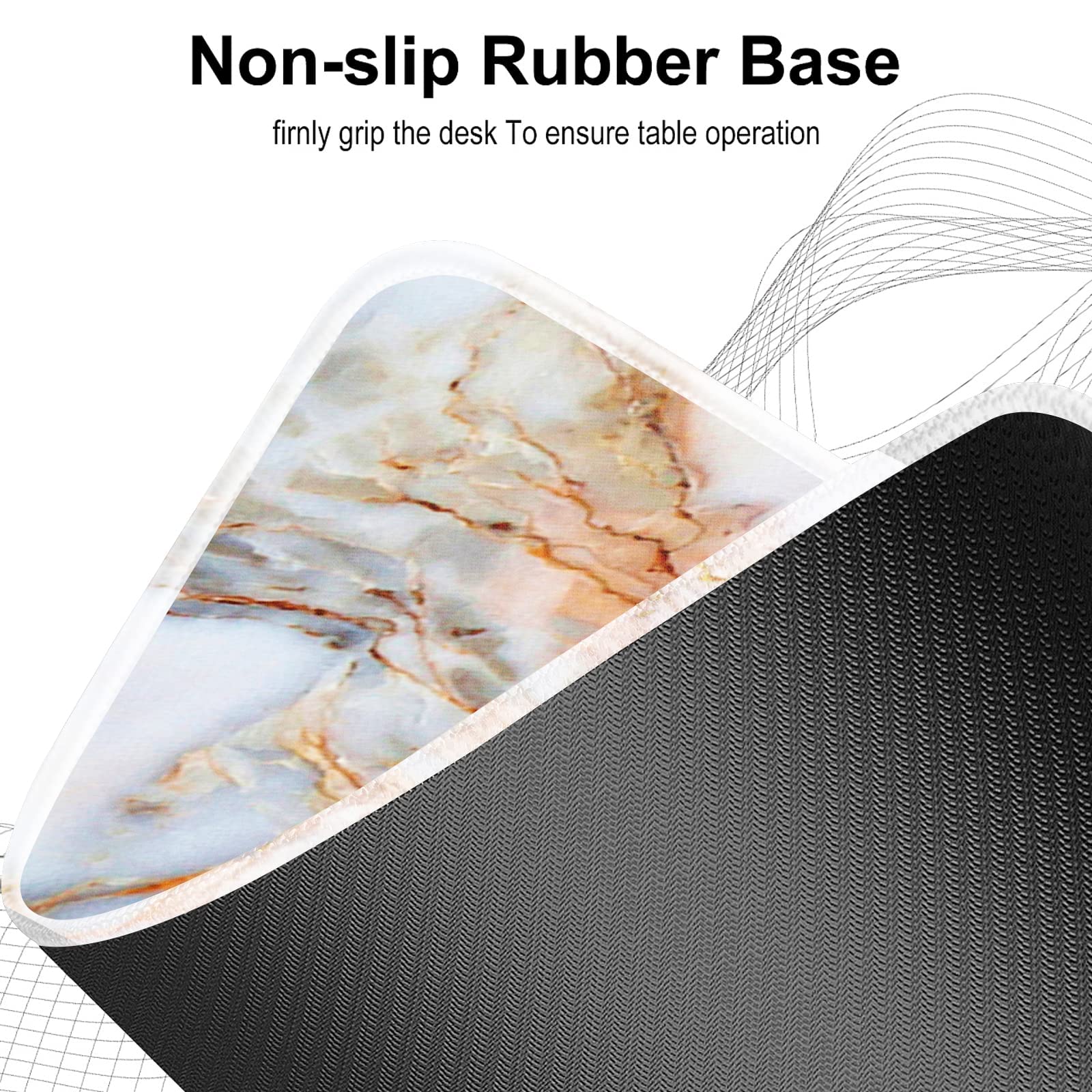 Premium XXL Gaming Mouse Pad - Oversized Extended Pink Marble Keyboard & Mouse Mat (31.5